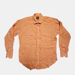 TailorByrd‎ Mens Linen Long Sleeve Shirt L Flap Pockets Utility Prep Resort